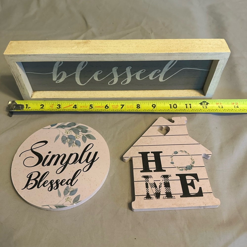 Rustic Home Wall Decor Set - Blessed and Simply Blessed Signs